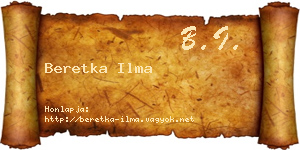 Beretka Ilma névjegykártya